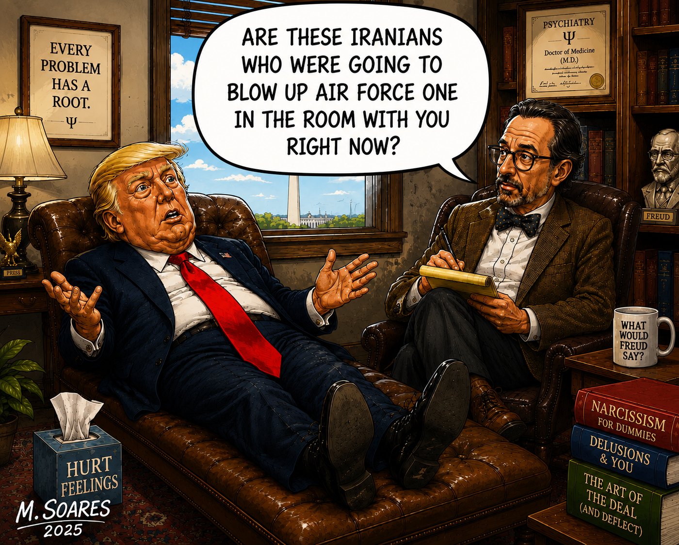 Trump in a psychiatrist office