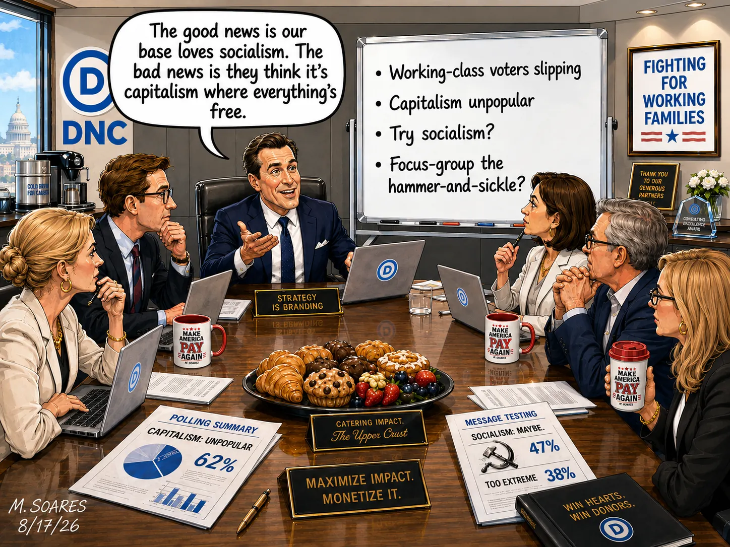 Democratic strategists discuss voters who favor socialism while joking that they think it means capitalism where everything is free.