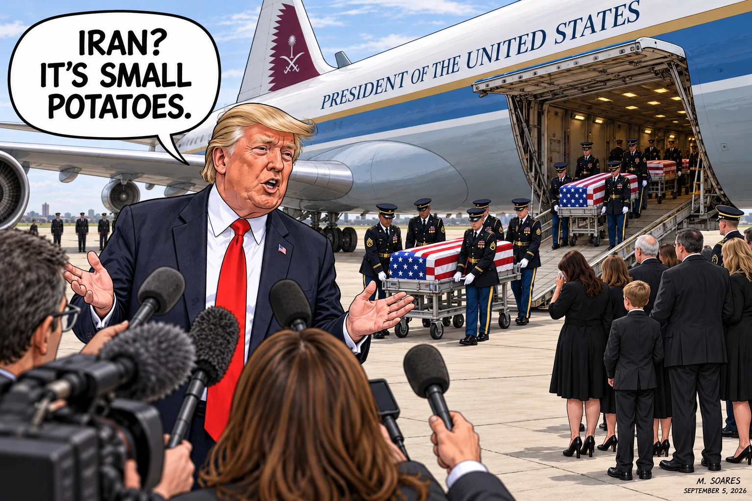 Iran? It’s Small Potatoes — political cartoon by M. Soares