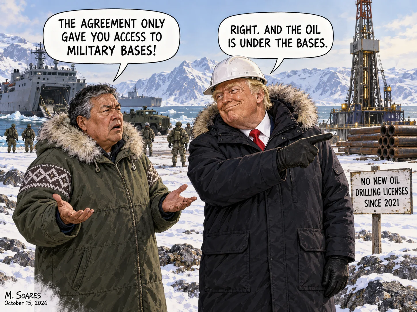 Trump treats military access to Greenland as permission to drill beneath the bases.