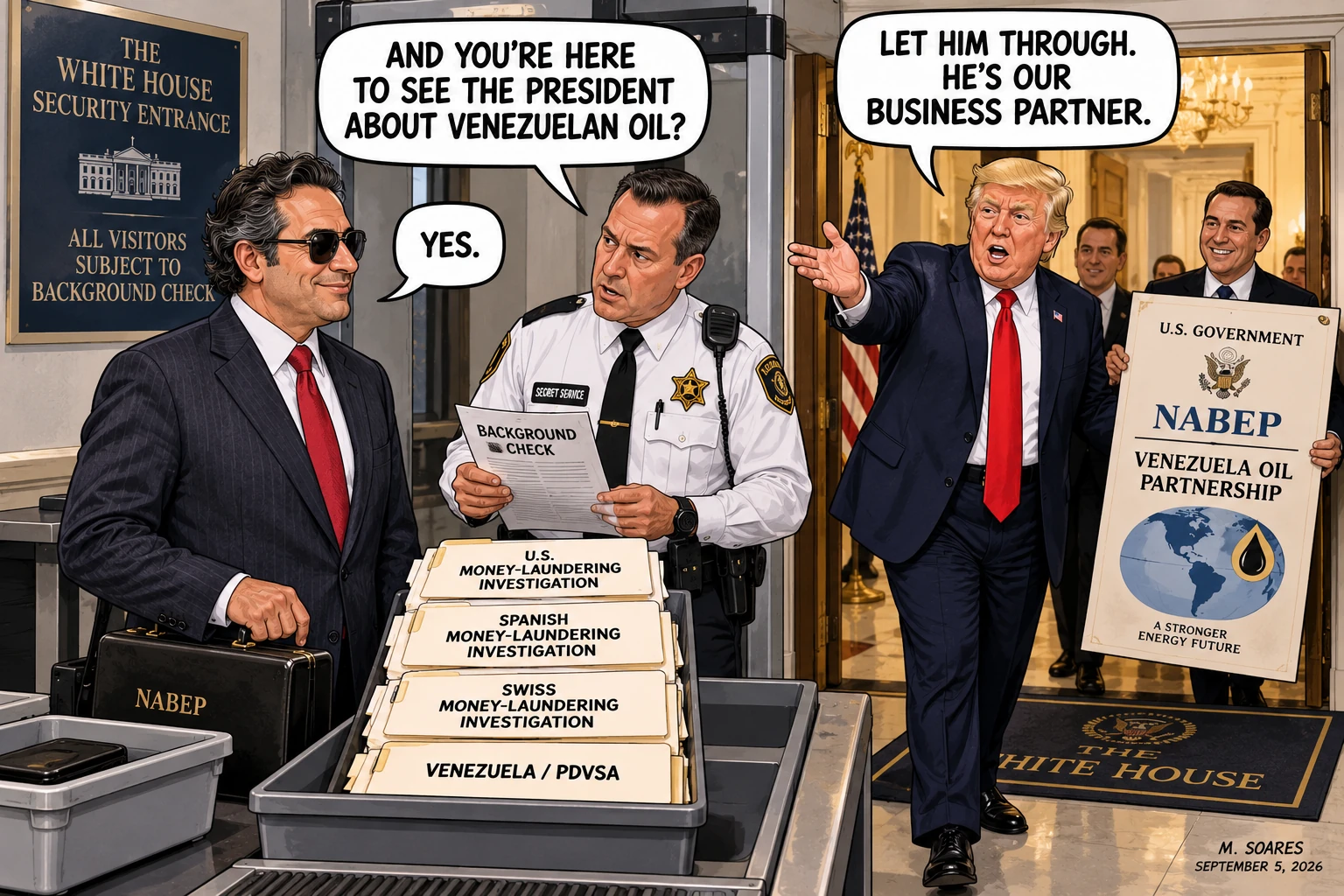 Our Business Partner — political cartoon by M. Soares